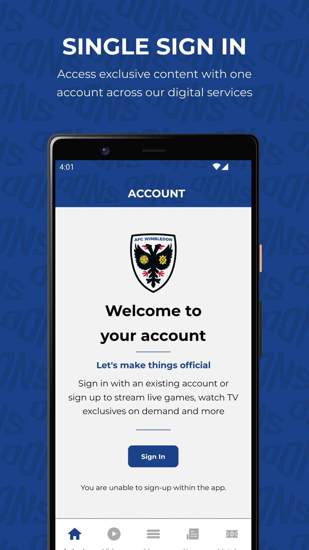AFC Wimbledon screenshot