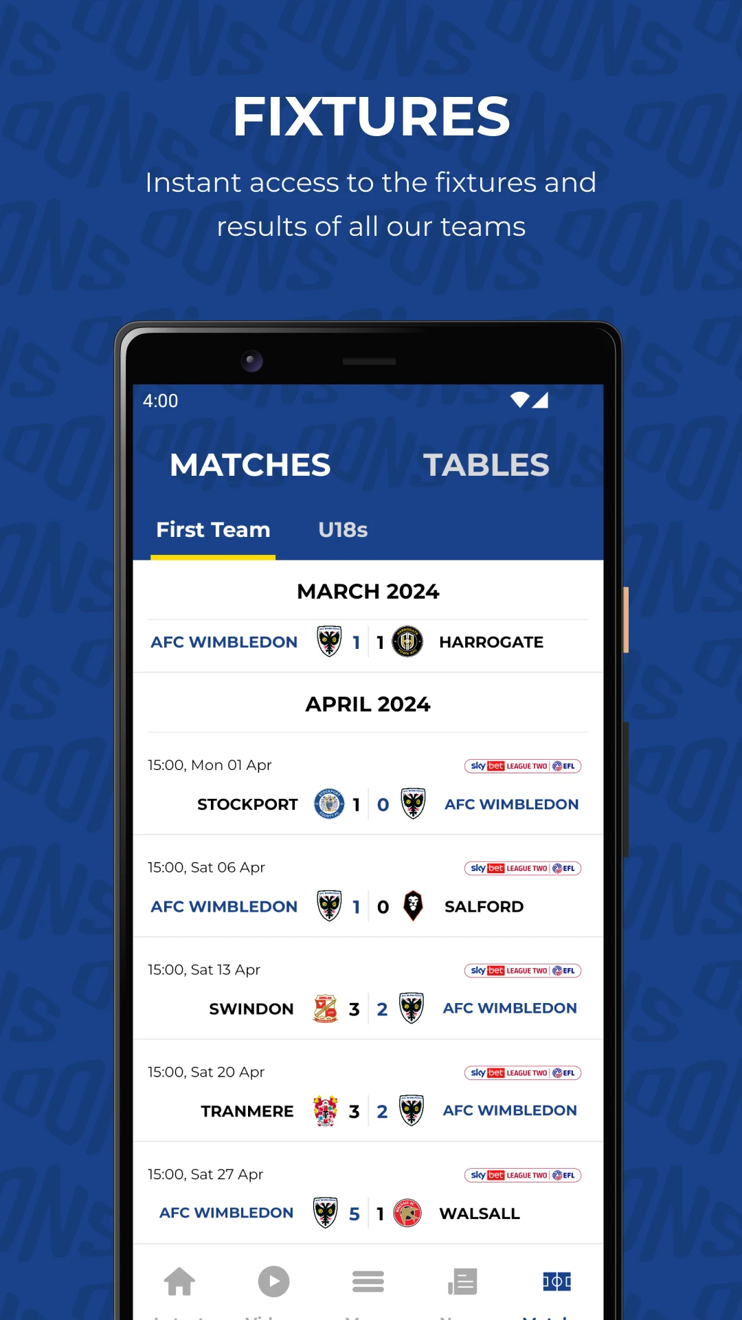 AFC Wimbledon screenshot